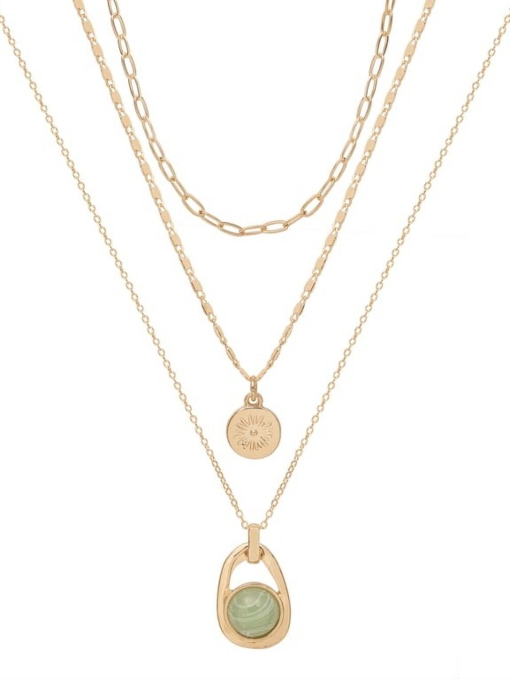 Gold-Tone Multi-Layer Pendant Necklace